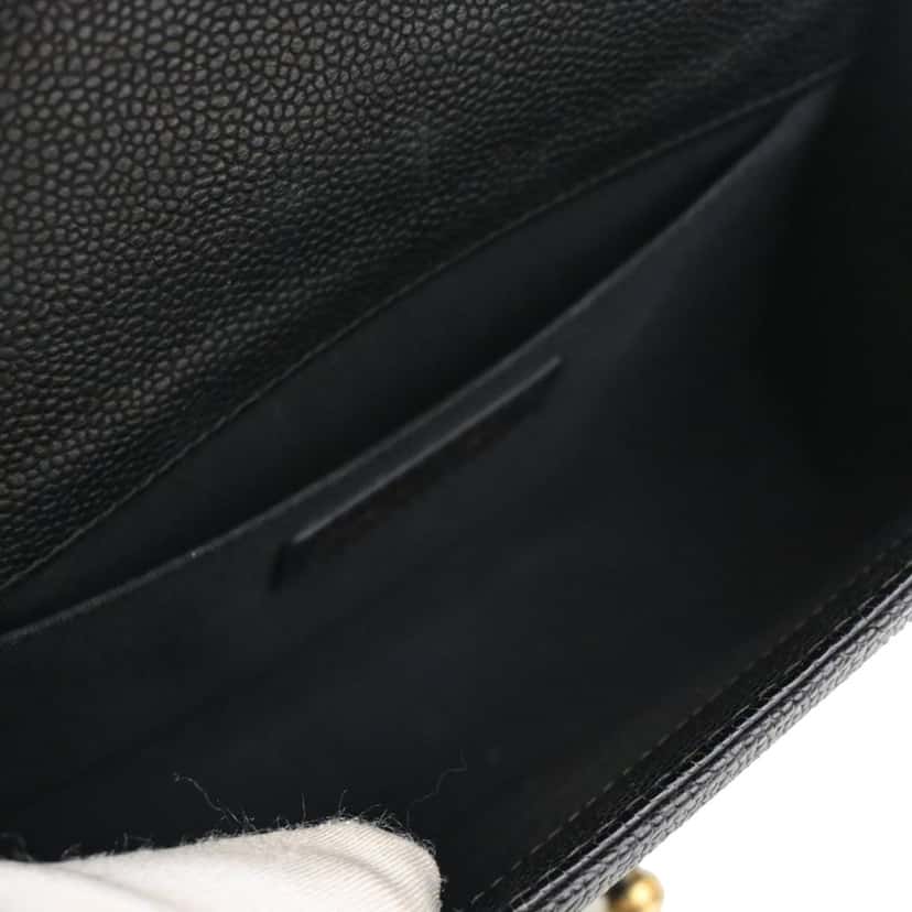 Chanel Small Quilted Caviar Boy Flap Black Leather Very good condition - Model View