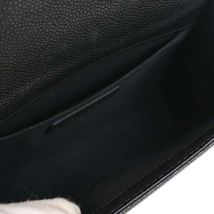 Chanel Small Quilted Caviar Boy Flap Black Leather Very good condition - Box View