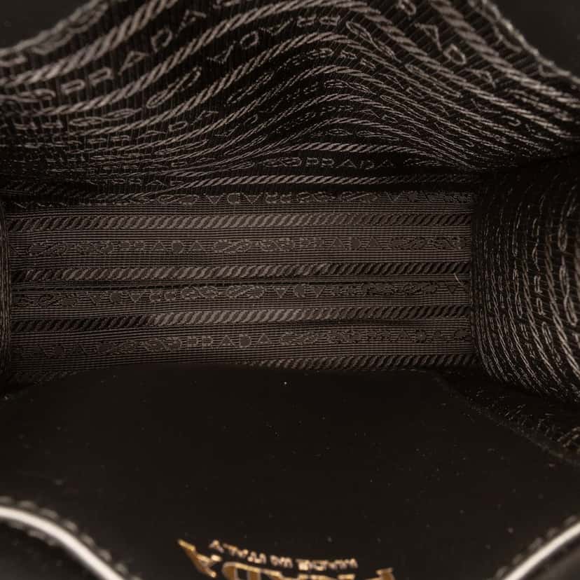 Prada Mini Embroidered Jacquard Symbole Triangolo Satchel Brown Very good condition - Model View