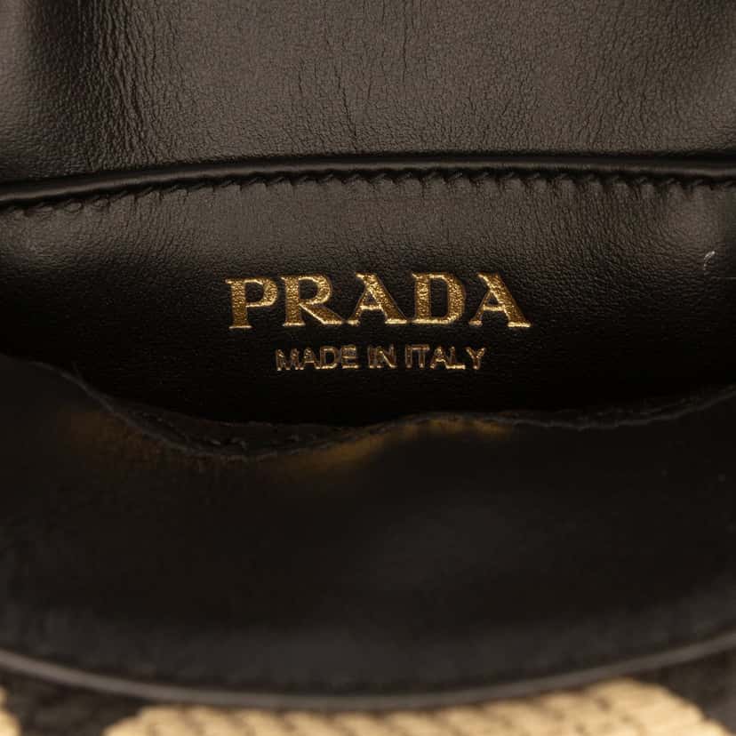 Prada Mini Embroidered Jacquard Symbole Triangolo Satchel Brown Very good condition - Box View