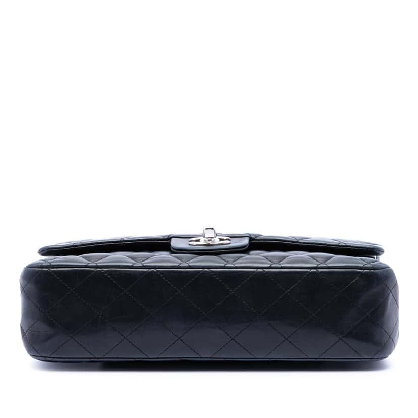 Chanel Medium Classic Lambskin Double Flap Black Leather Very good condition - Inside View
