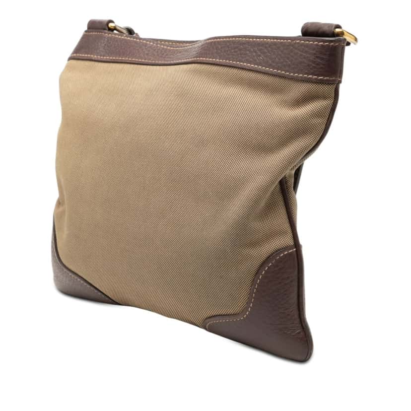 Prada Canvas Canapa Logo Crossbody Beige Very good condition - Back View