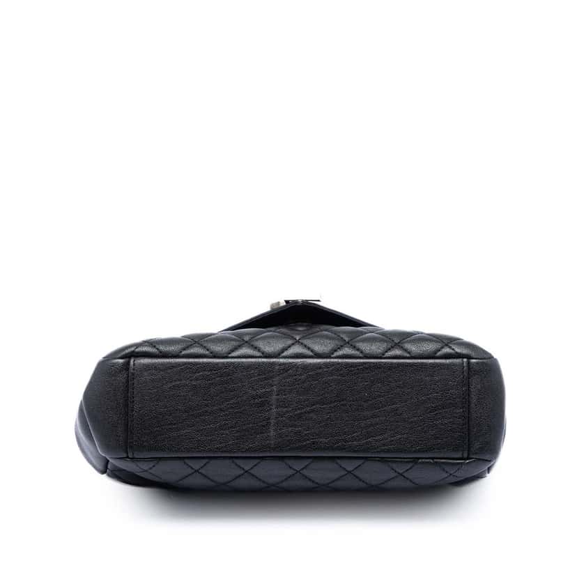 Saint Laurent Medium Sheepskin Triquilt Monogram College Bag Black Leather Very good condition - Inside View