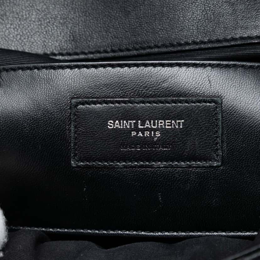 Saint Laurent Medium Sheepskin Triquilt Monogram College Bag Black Leather Very good condition - Box View