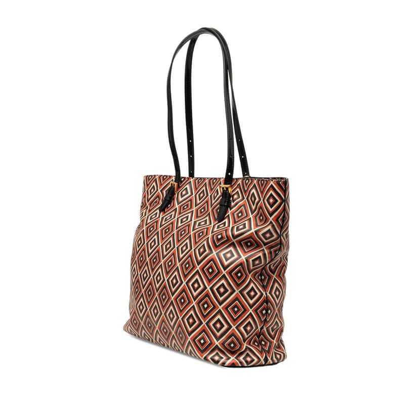 Prada Saffiano Diamond Print Tote Black Leather Very good condition - Back View