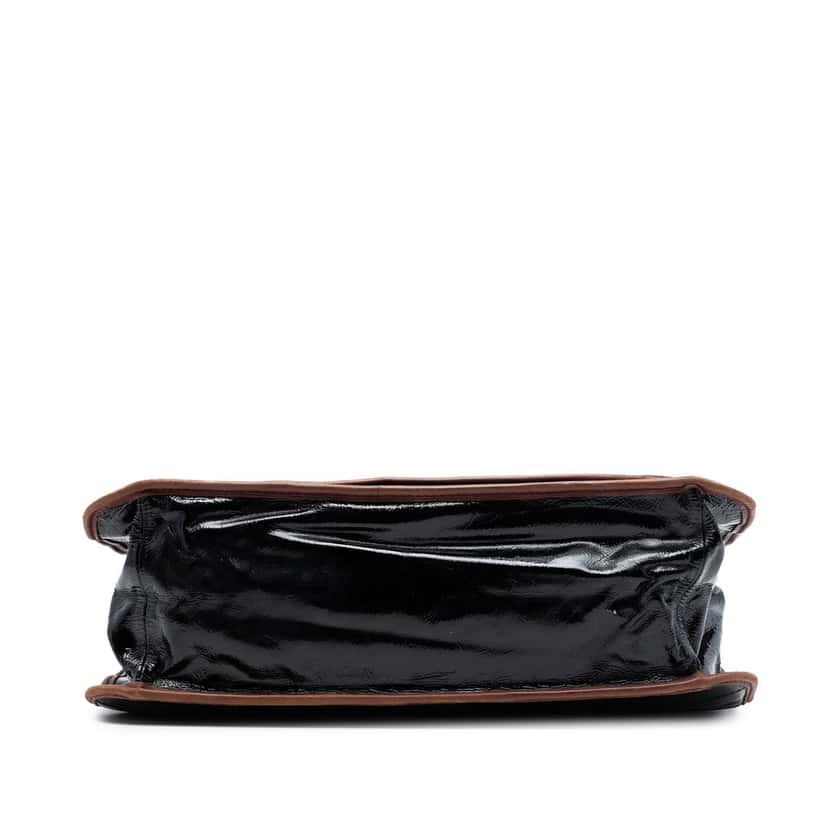Chanel CC Chocolate Bar Patent Tote Black Leather Very good condition - Inside View