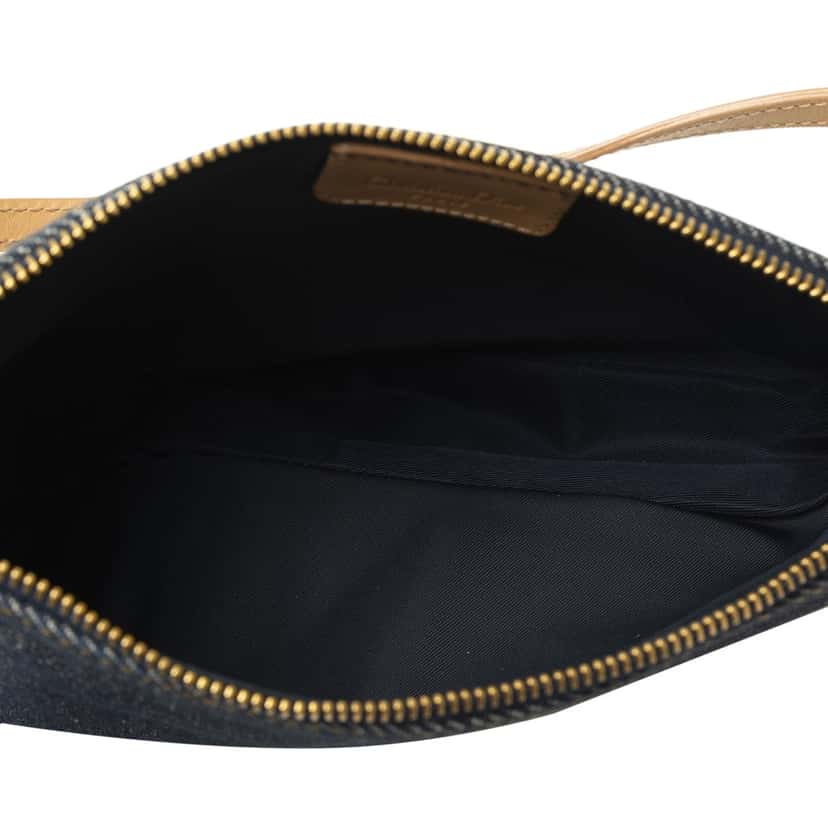 Dior Mini Denim Saddle Pochette Blue Very good condition - Box View