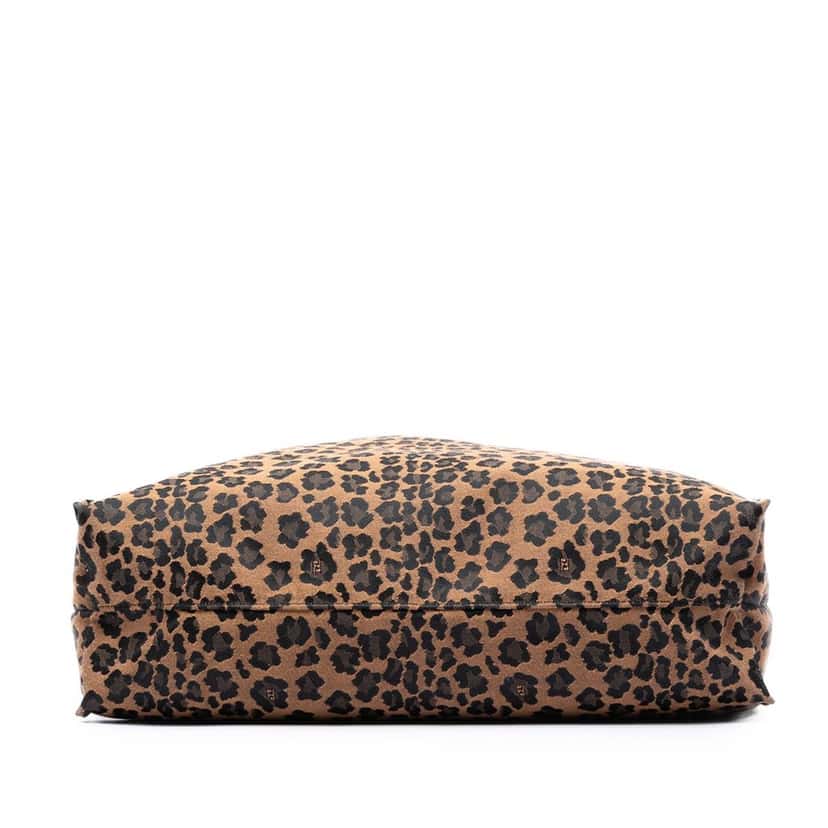 Fendi Leopard Printed Canvas Shopping Tote Brown Very good condition - Inside View