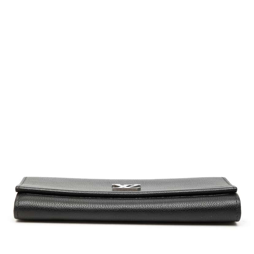 Louis Vuitton Leather Lockme II Long Wallet Black Leather Very good condition - Inside View