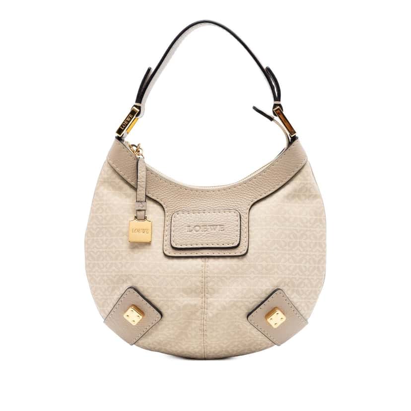 Loewe Anagram Canvas New Road Hobo Beige Very good condition - Front View