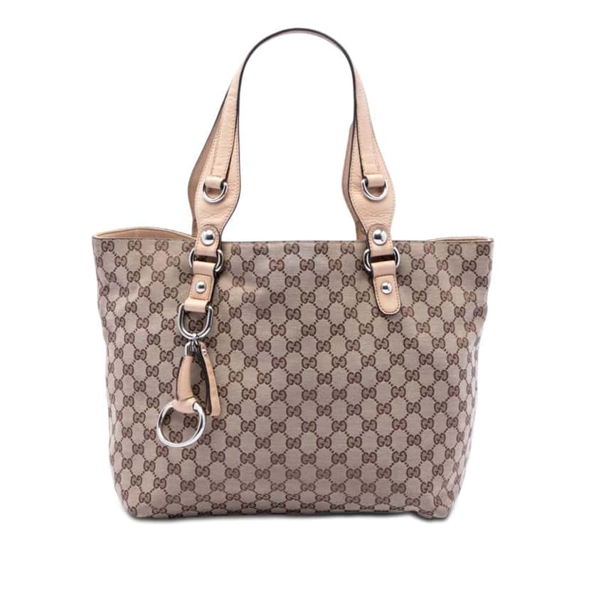 Gucci GG Canvas Icon Bit Tote Beige Very good condition - Front View