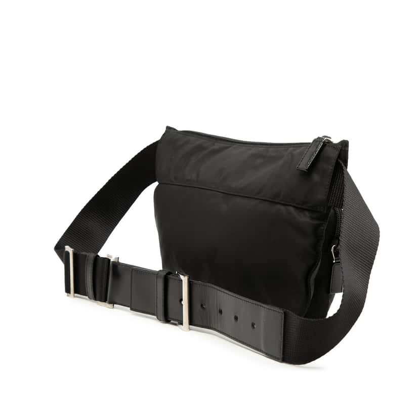 Prada Tessuto Multi Pocket Belt Bag Black Very good condition - Back View
