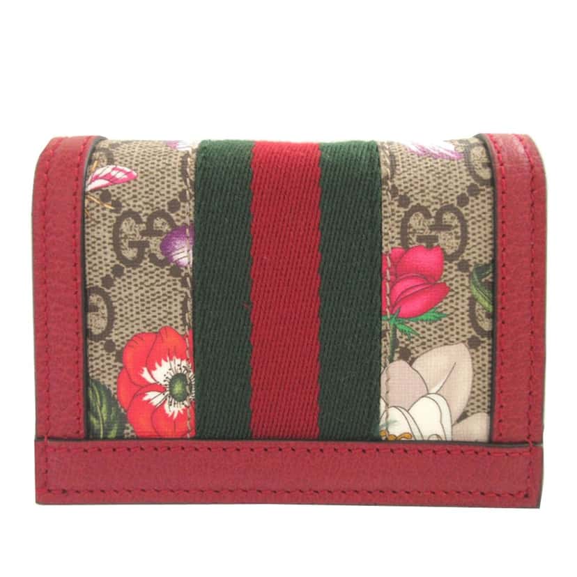 Gucci GG Flora Ophidia Small Wallet Beige Very good condition - Back View