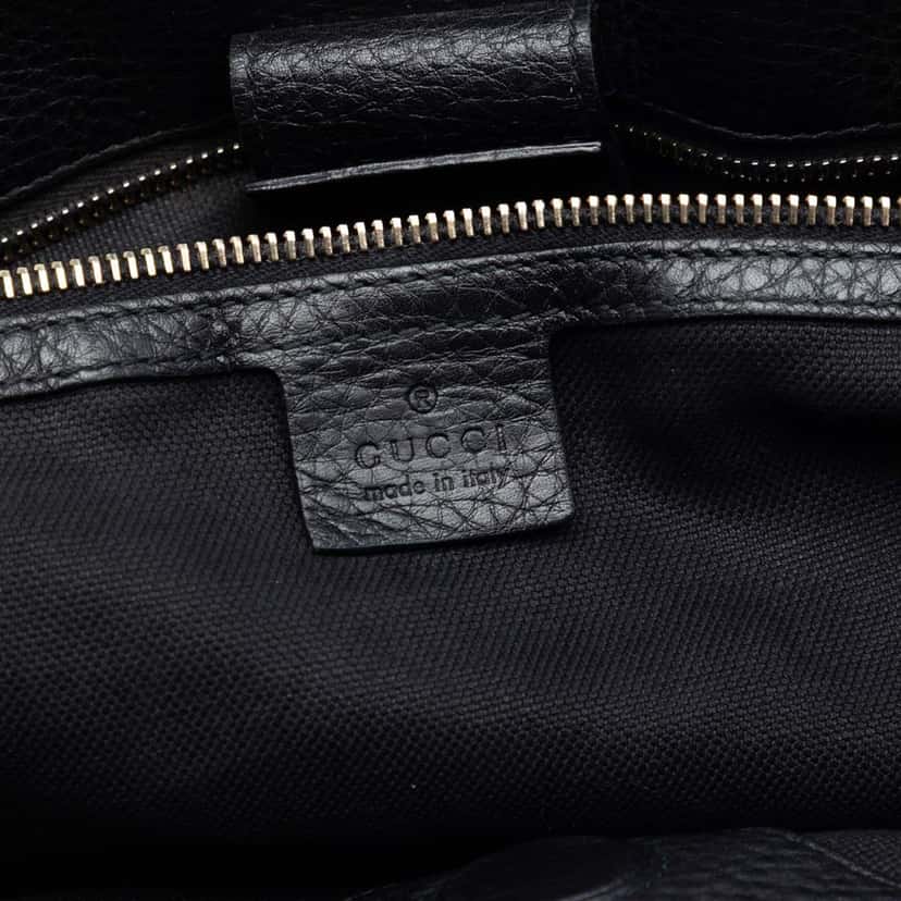 Gucci Large Calfskin Bamboo Shopper Satchel Black Leather Never worn, with tag - Box View