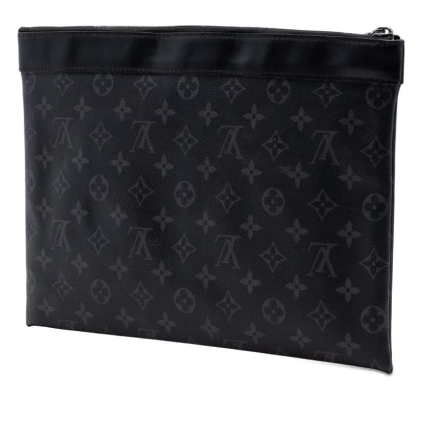 Louis Vuitton Monogram Eclipse Discovery Pochette GM Black Very good condition - Back View