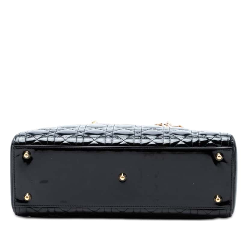 Dior Large Patent Cannage Lady Dior Black Leather Very good condition - Inside View
