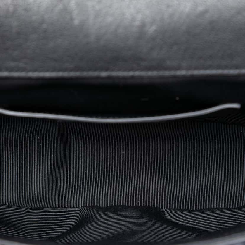 Saint Laurent Medium Chevron Sheepskin Monogram College Punk Shoulder Bag Black Leather Very good condition - Model View
