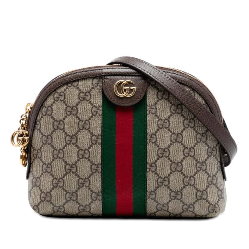 Gucci Small GG Supreme Web Ophidia Dome Crossbody Beige Very good condition - Front View