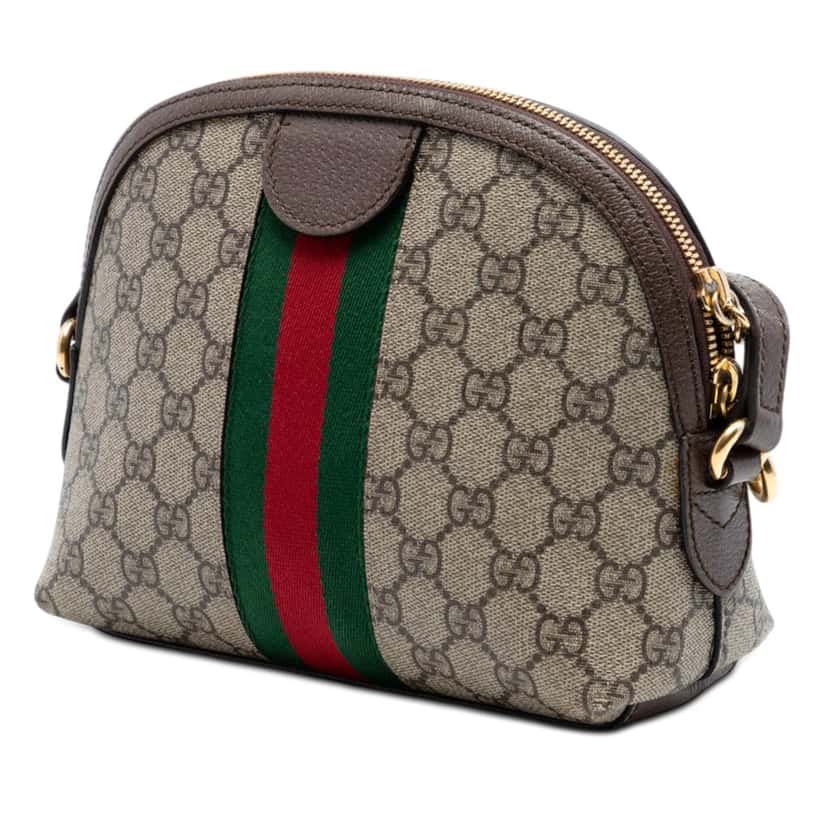 Gucci Small GG Supreme Web Ophidia Dome Crossbody Beige Very good condition - Back View