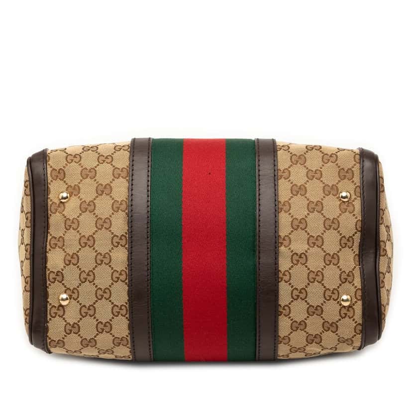 Gucci Medium GG Canvas Web Joy Boston Bag Beige Very good condition - Inside View
