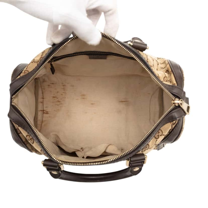 Gucci Medium GG Canvas Web Joy Boston Bag Beige Very good condition - Model View