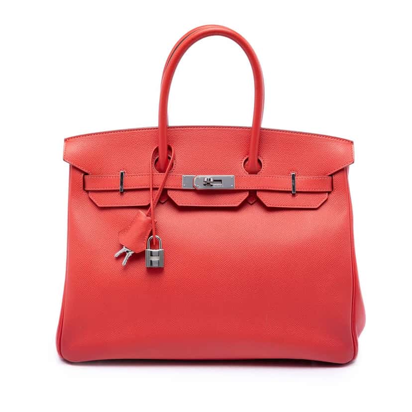 Hermès Epsom Birkin Retourne 35 Red Leather Very good condition - Front View