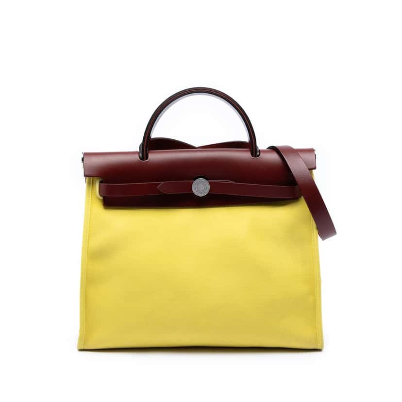 Hermès Toile Herbag Zip 31 Yellow Very good condition - Front View