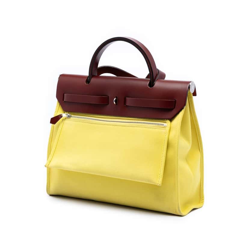 Hermès Toile Herbag Zip 31 Yellow Very good condition - Back View