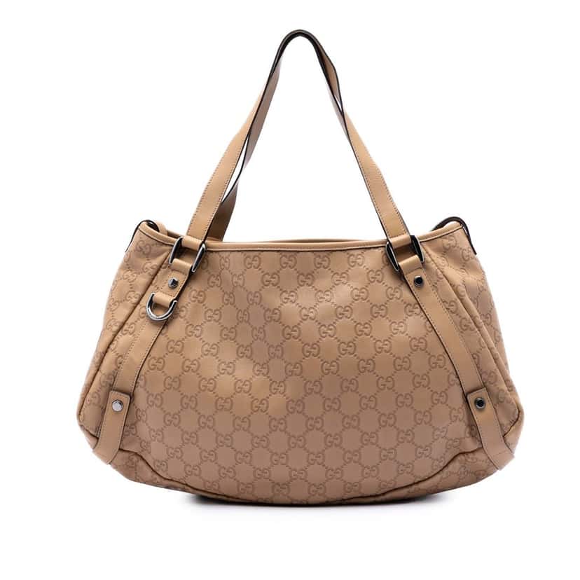 Gucci Guccissima Abbey D Ring Tote Beige Leather Very good condition - Front View