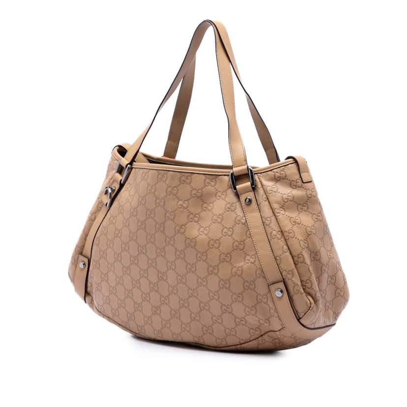 Gucci Guccissima Abbey D Ring Tote Beige Leather Very good condition - Back View