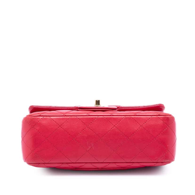 Chanel Mini Rectangular Classic Lambskin Single Flap Pink Leather Very good condition - Inside View