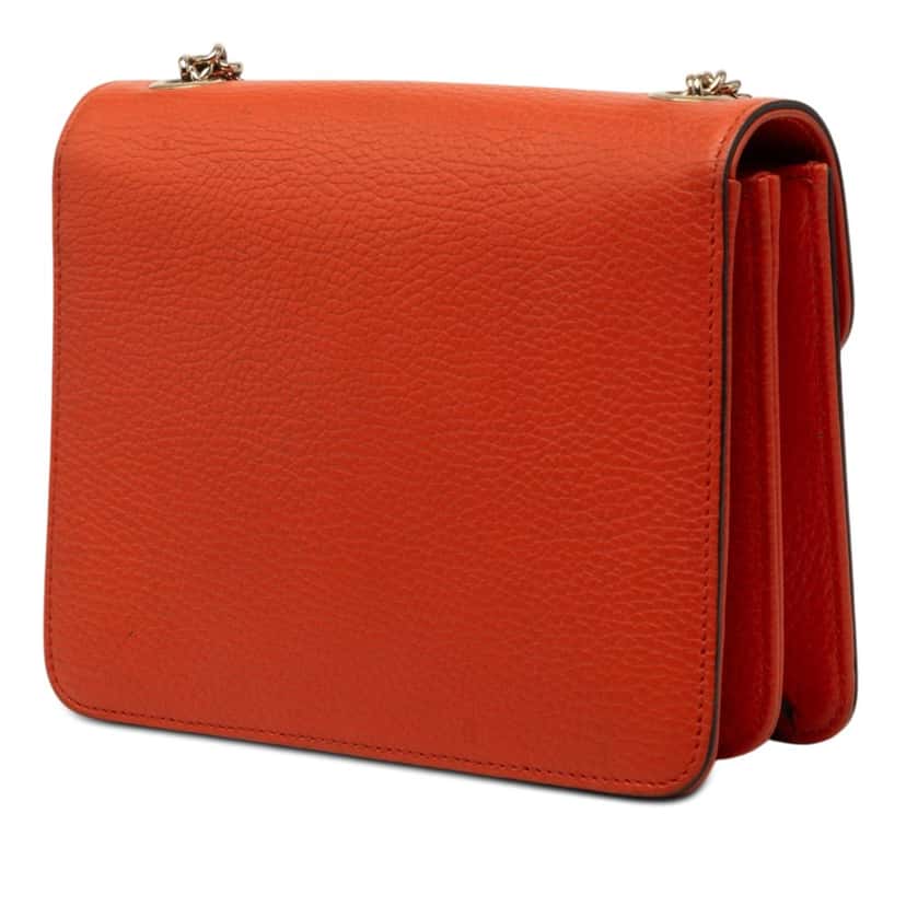 Gucci Small Dollar Calfskin Interlocking G Crossbody Orange Leather Very good condition - Back View