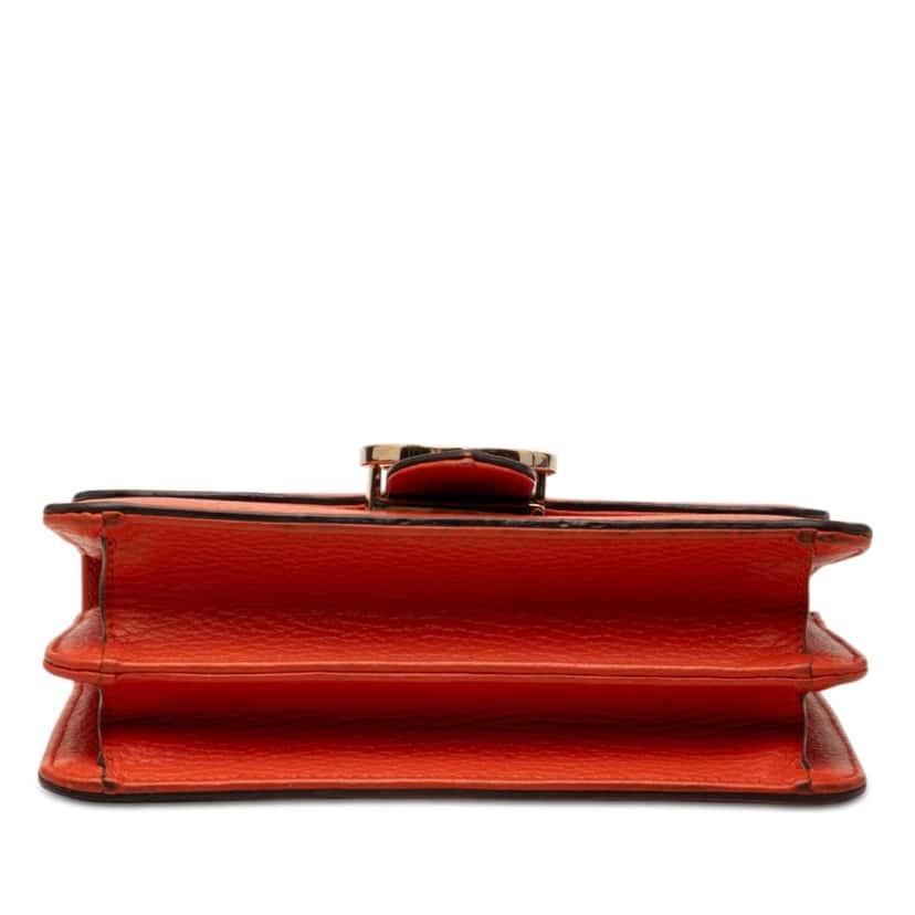 Gucci Small Dollar Calfskin Interlocking G Crossbody Orange Leather Very good condition - Inside View