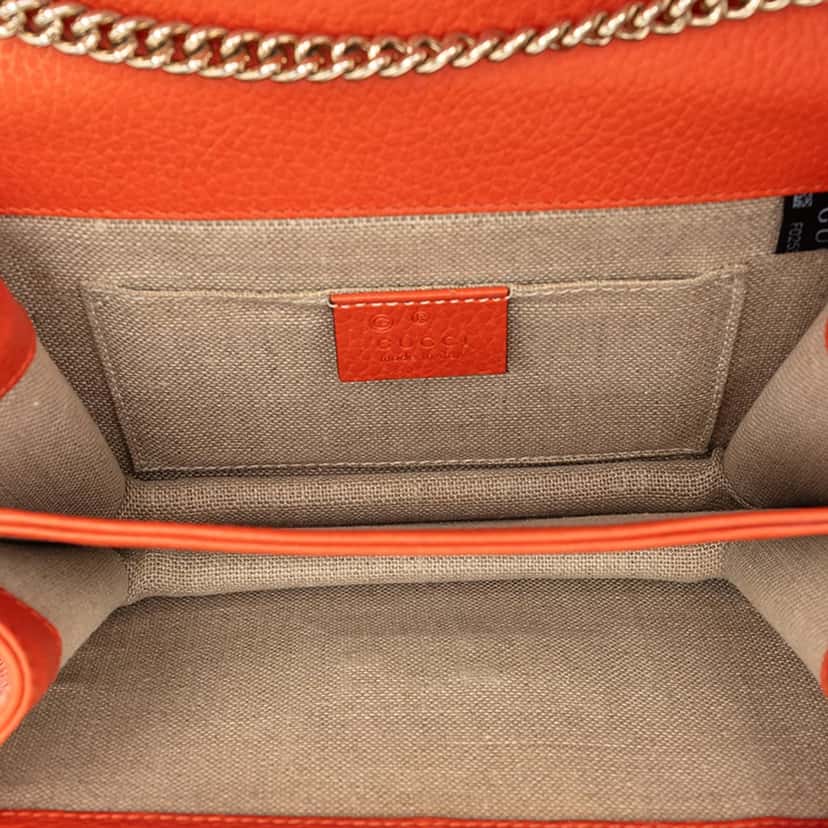 Gucci Small Dollar Calfskin Interlocking G Crossbody Orange Leather Very good condition - Model View