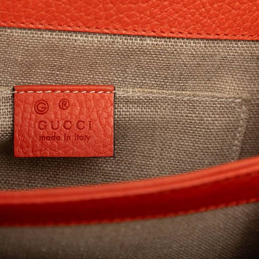 Gucci Small Dollar Calfskin Interlocking G Crossbody Orange Leather Very good condition - Box View