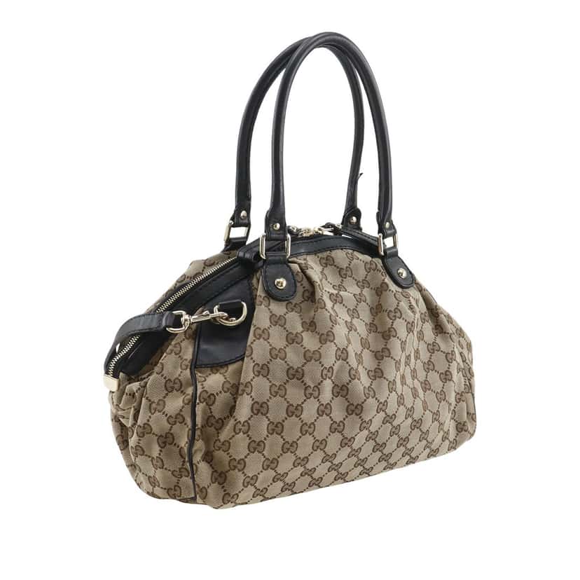 Gucci GG Canvas Sukey Satchel Beige Very good condition - Back View