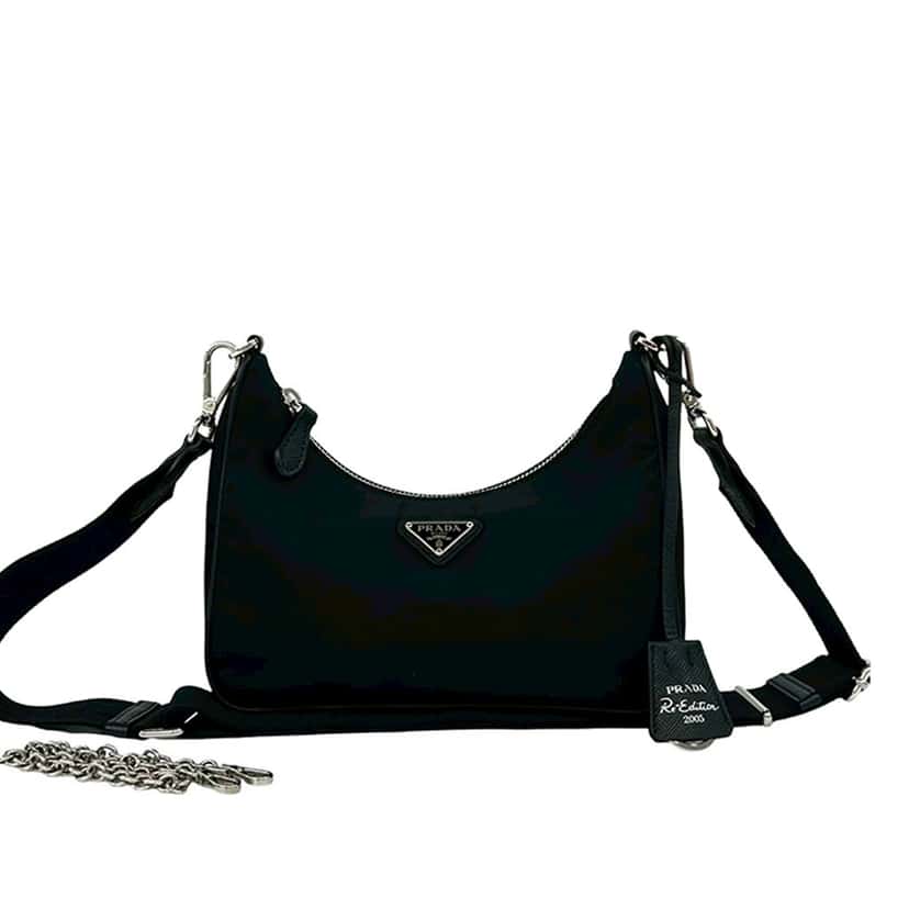 Prada Saffiano Trimmed Re Nylon Re Edition 2005 Satchel Black Very good condition - Front View