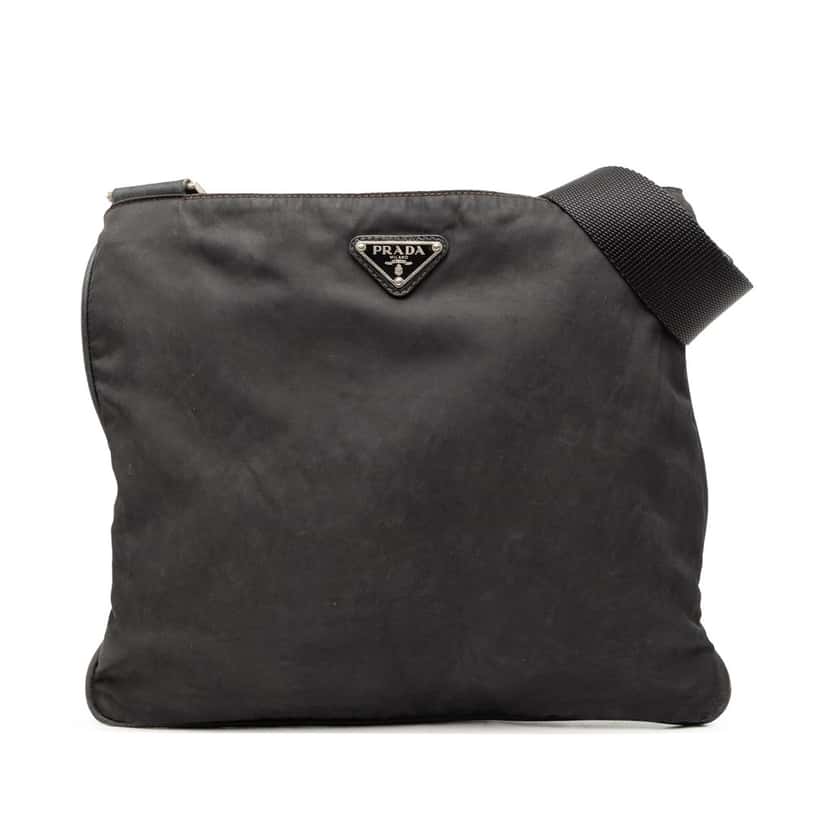 Prada Tessuto Zip Top Crossbody Black Very good condition - Front View
