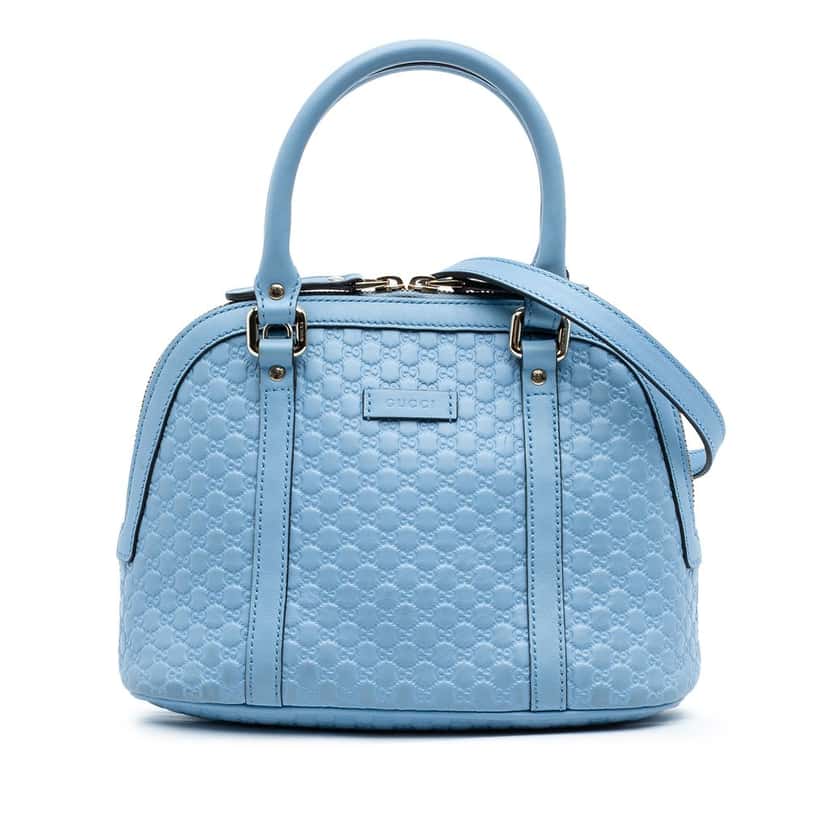 Gucci Mini Microguccissima Dome Satchel Blue Leather Very good condition - Front View