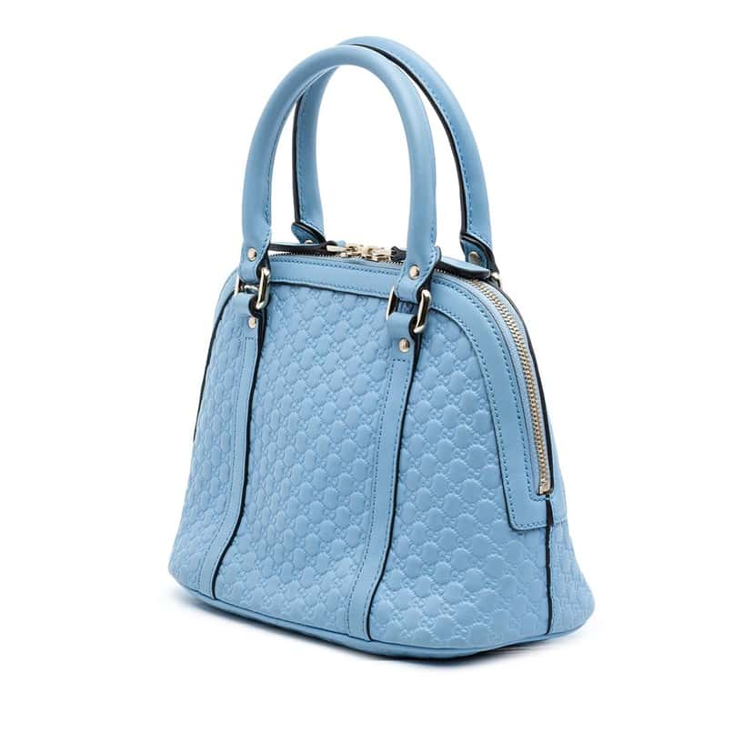 Gucci Mini Microguccissima Dome Satchel Blue Leather Very good condition - Back View