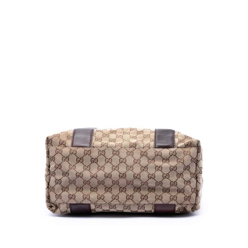 Gucci Large GG Canvas Bamboo Libeccio Tote Beige Very good condition - Inside View