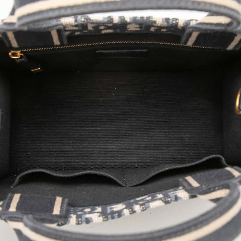 Dior Small Oblique Embroidered Canvas Book Tote Blue Very good condition - Model View