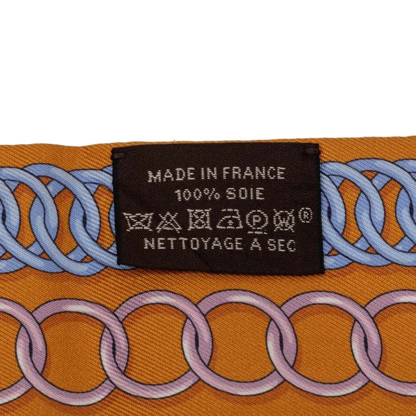 Hermès Maillons Silk Twilly Scarf Orange Very good condition - Back View