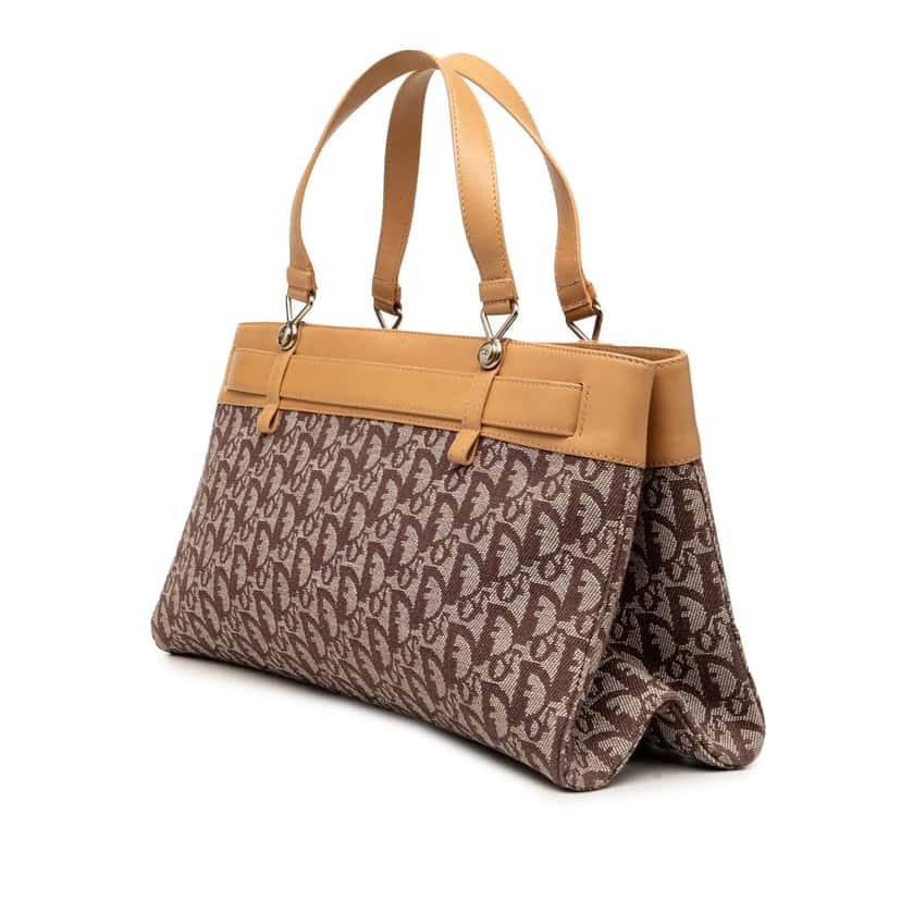 Dior Diorissimo Trotter Canvas Jeans Pocket Tote Brown Good condition - Back View