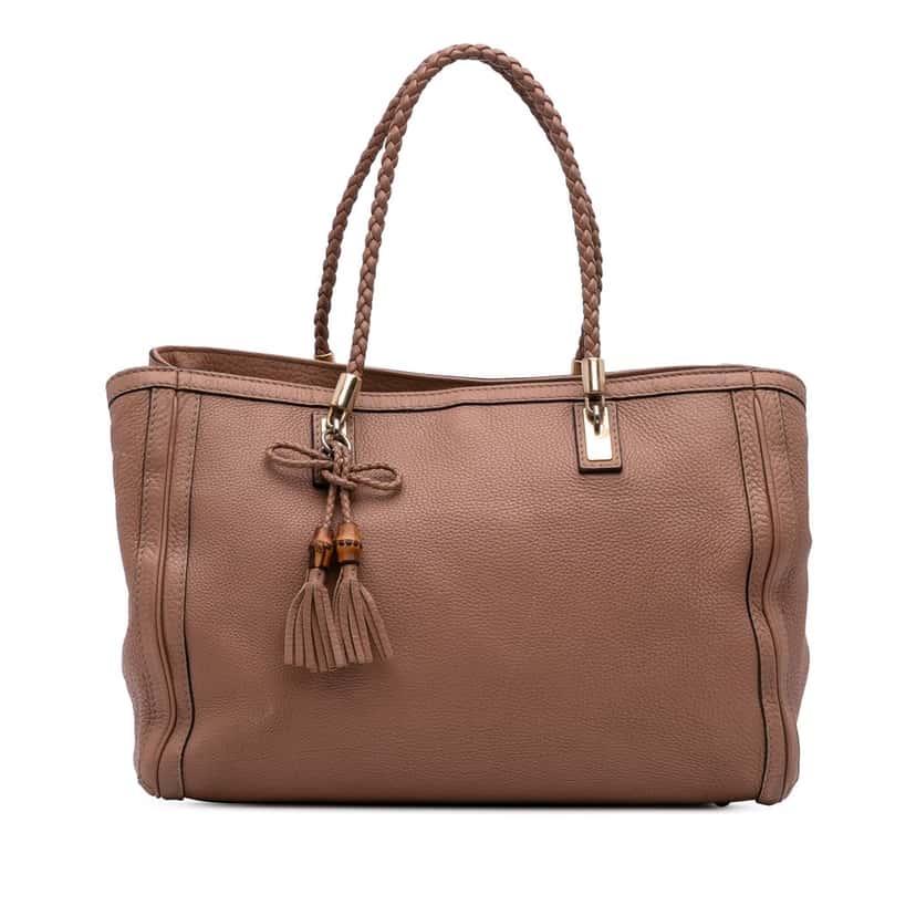 Gucci Medium Leather Bella Tote Brown Leather Very good condition - Front View