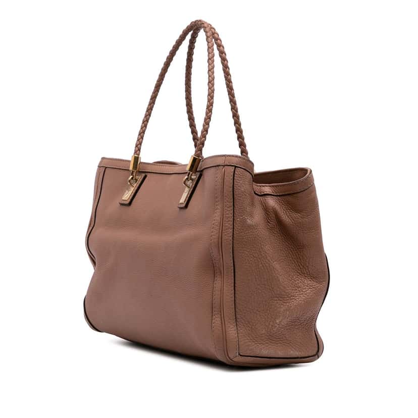 Gucci Medium Leather Bella Tote Brown Leather Very good condition - Back View