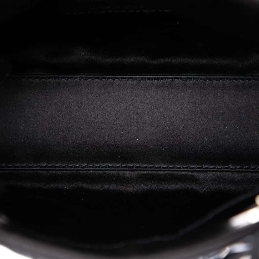 Dior Mini Satin Cannage Strass Crystal Embellished Lady Dior Black Very good condition - Model View