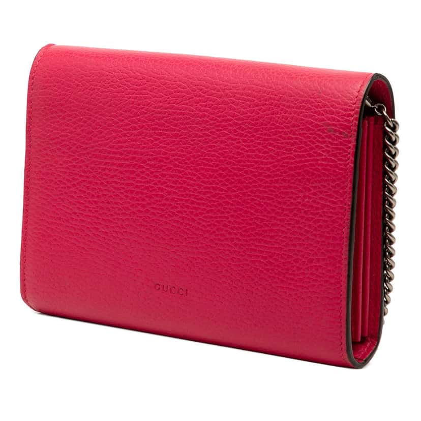 Gucci Calfskin Dionysus Wallet on Chain Pink Leather Very good condition - Back View