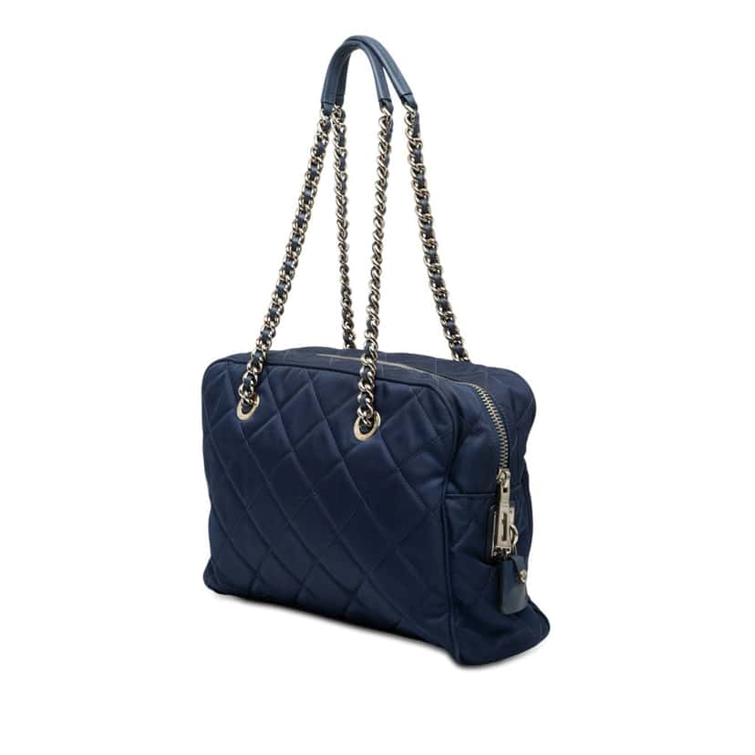 Prada Impuntu Tessuto Chain Shoulder Bag Blue Very good condition - Back View