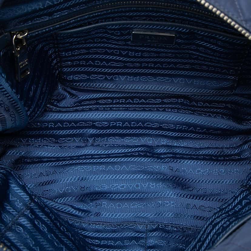 Prada Impuntu Tessuto Chain Shoulder Bag Blue Very good condition - Model View